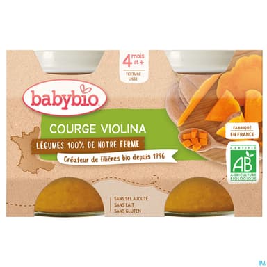 BABYBIO COURGE VIOLINA 2X130G