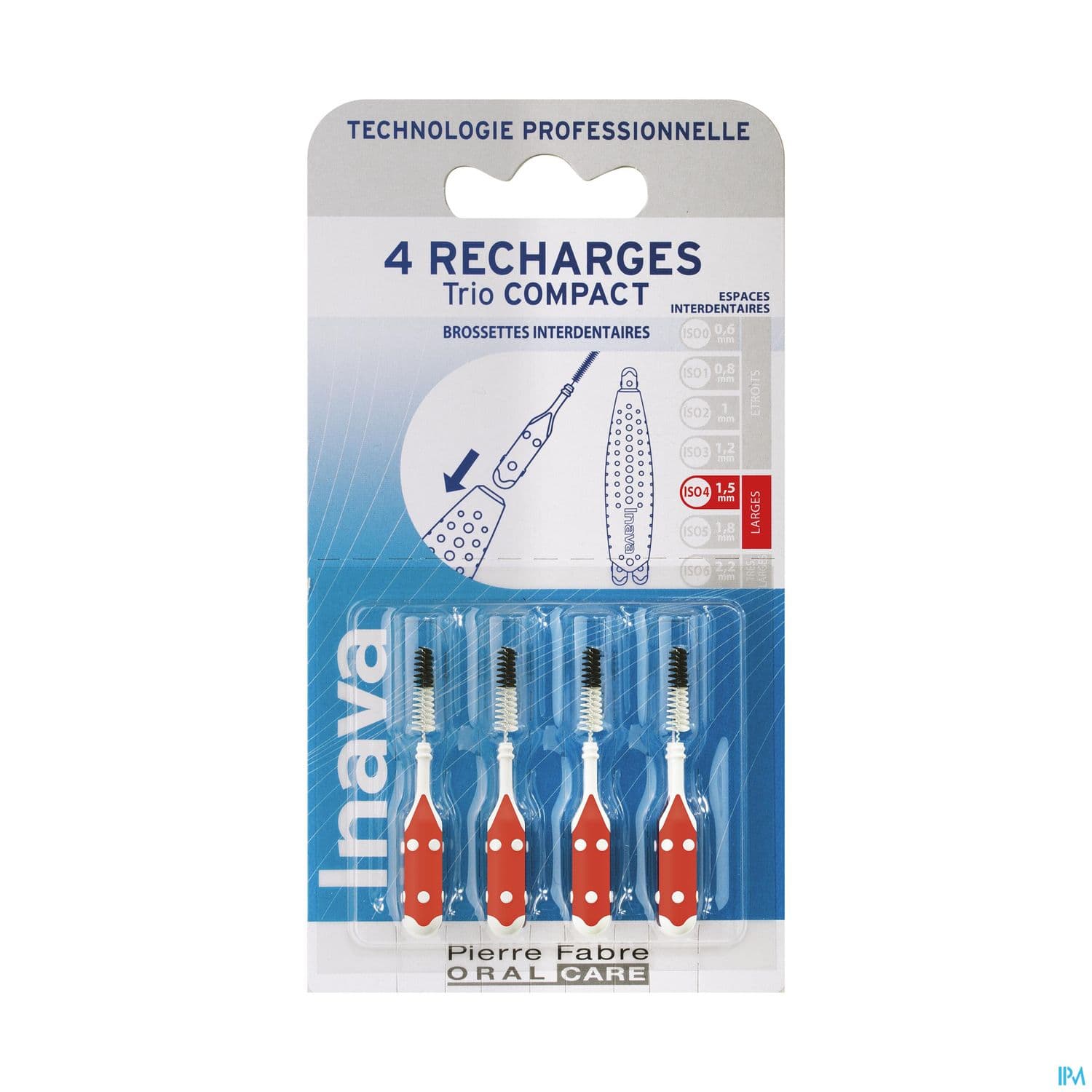 Inava Trio Compact Brossette Recharge Rouge X3