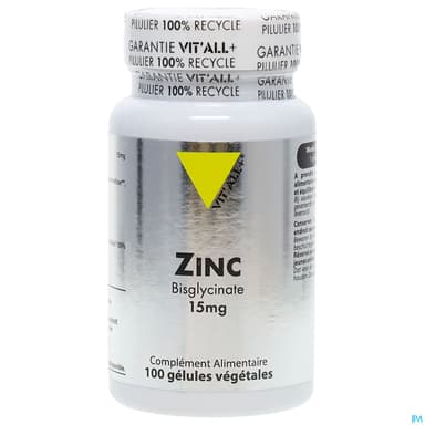 Vit All+ Zinc Bisglycinate 15mg Gelule 100