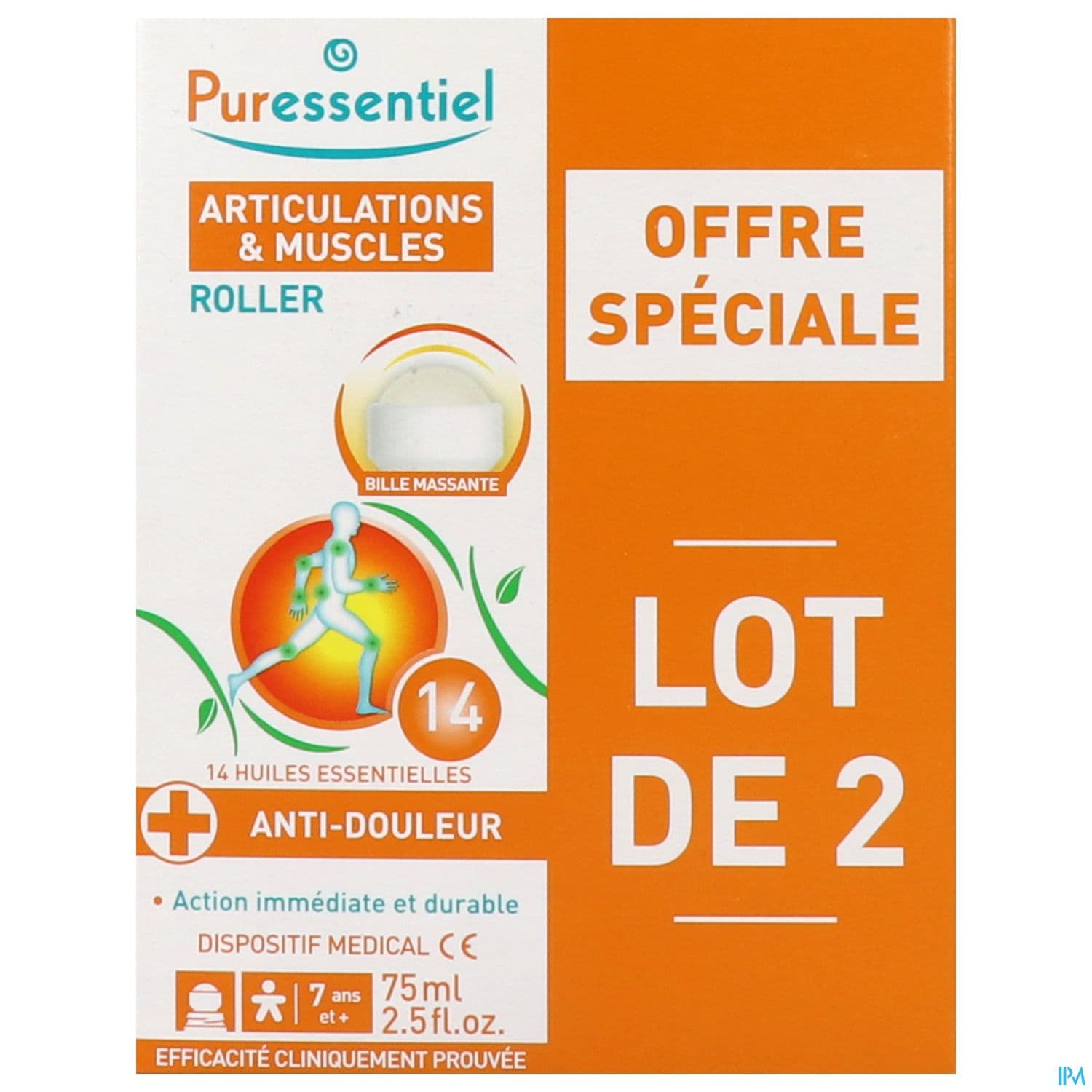 PURESSENTIEL ROLLER ARTICUL75ML X2