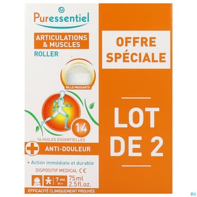 PURESSENTIEL ROLLER ARTICUL75ML X2