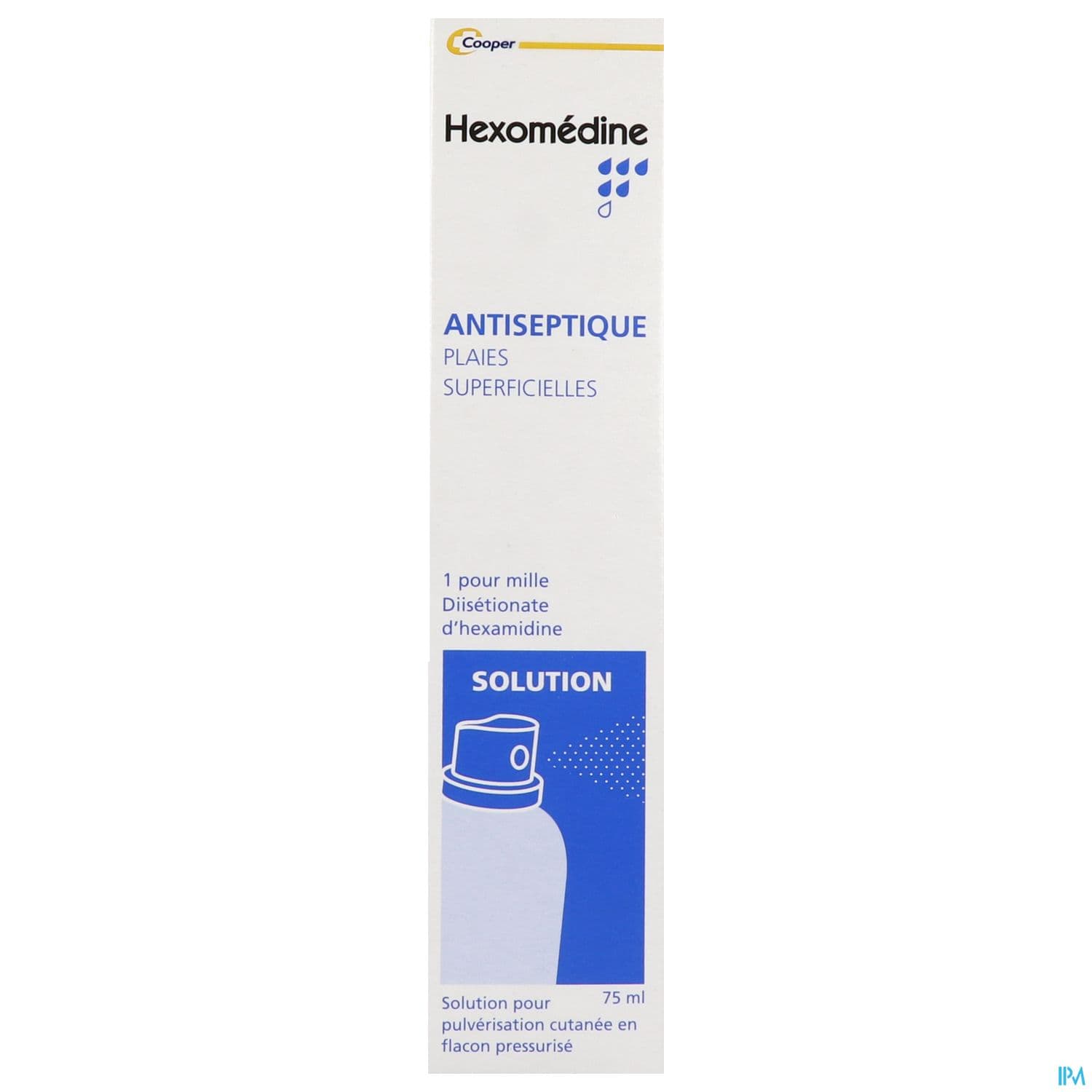 Hexomedine 0.1 Solution Pour Pulveris Cutanee 75ml