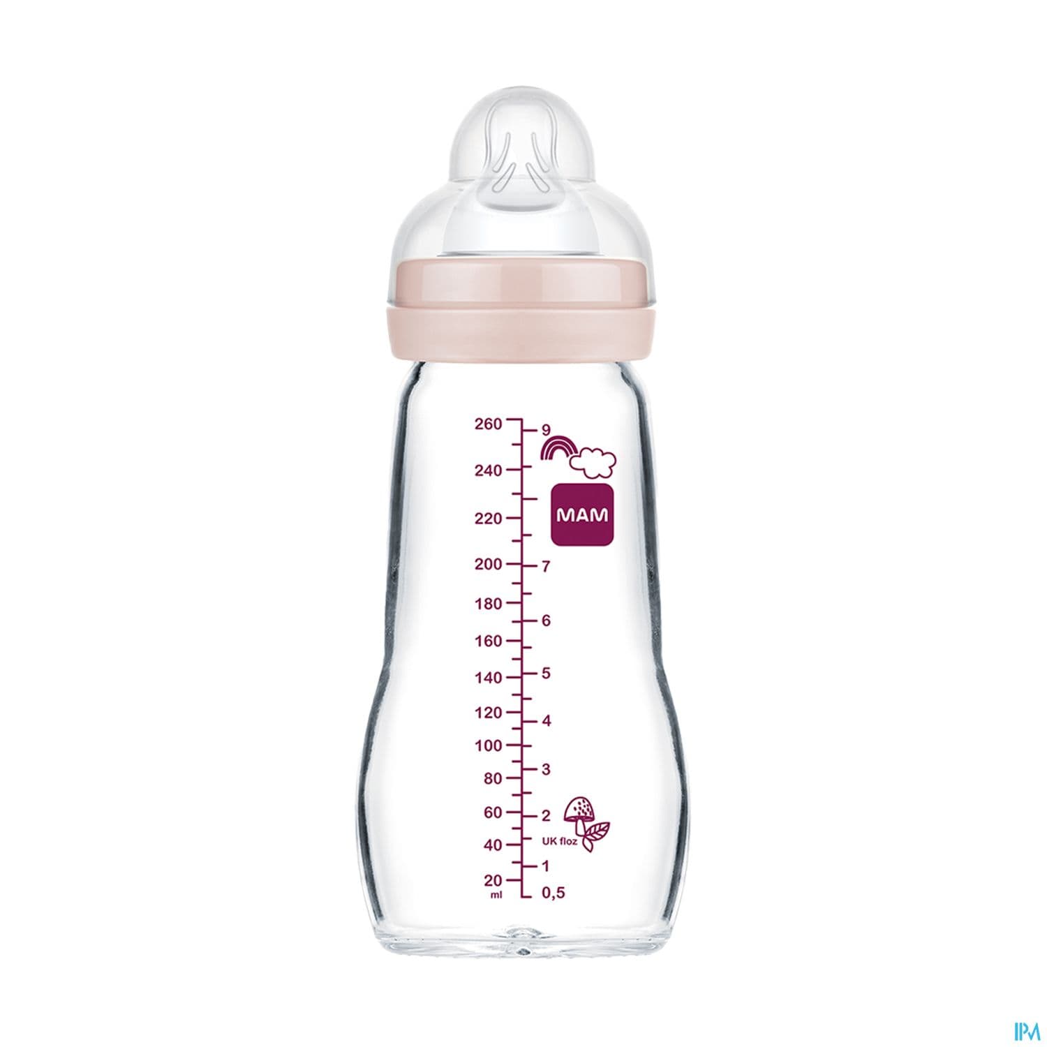 BIB MAM VER 1AGE DEB/2 ROSE 260ML
