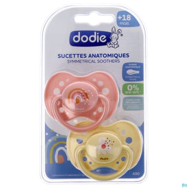 Dodie Sucette Anatomique Silicone Sunny Life Fille A90 +18mois X2