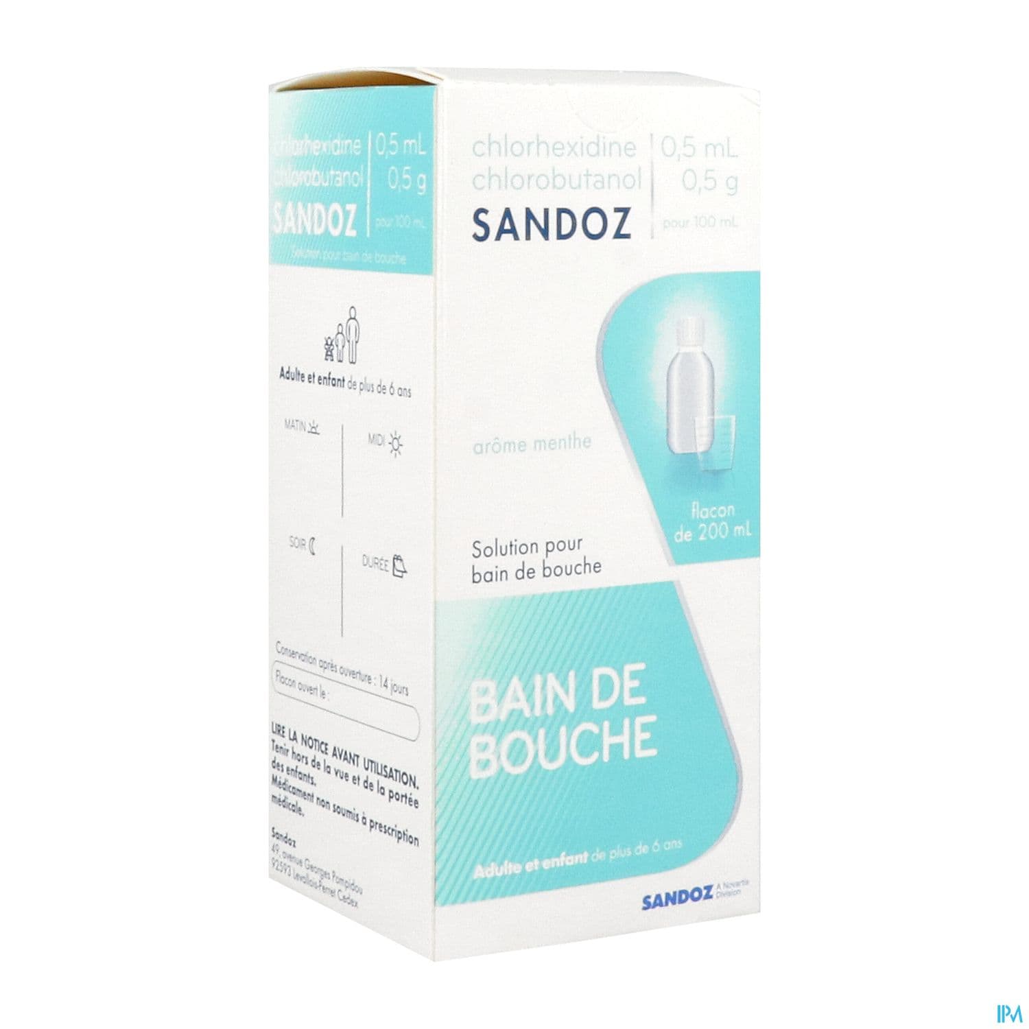 Chlorhexidine Chlorobutanol Sandoz 0ml5/0g5/100ml Bain De Bouche 200ml
