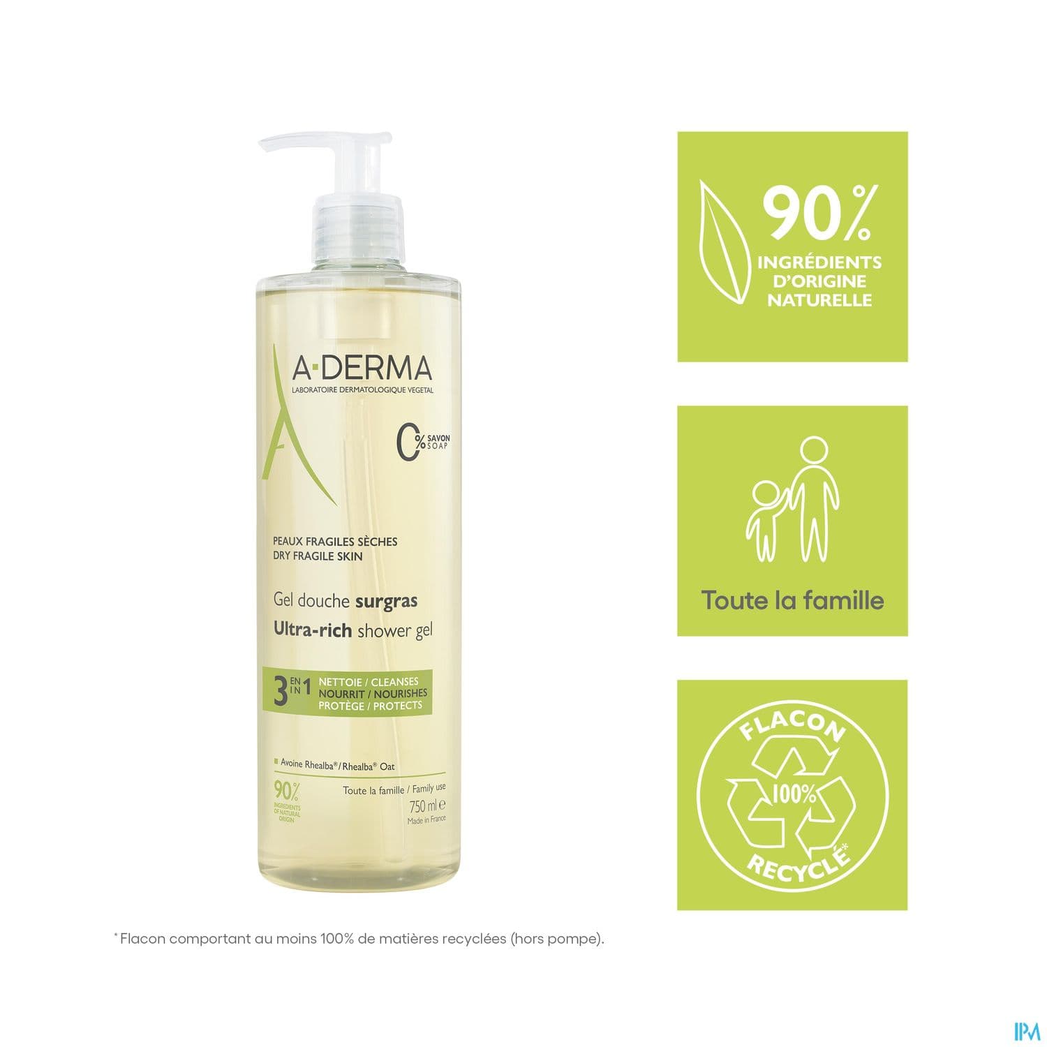 A-DERMA GEL DCH SURGRAS 750ML