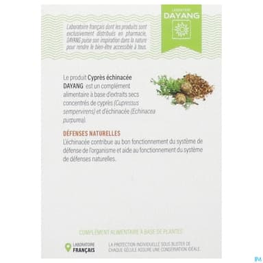 Dayang Cypres Echinacee Gelule Vegetale 30