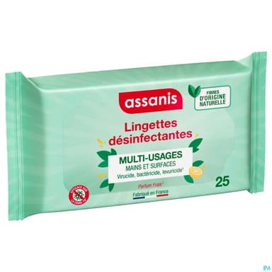 Assanis Lingettes Desinfectantes Multiusages X25