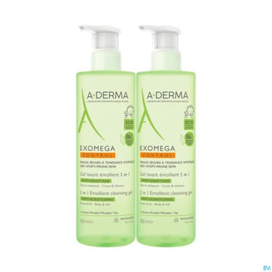 A-DERMA EXOMEGA CONT GEL LAV 2X500