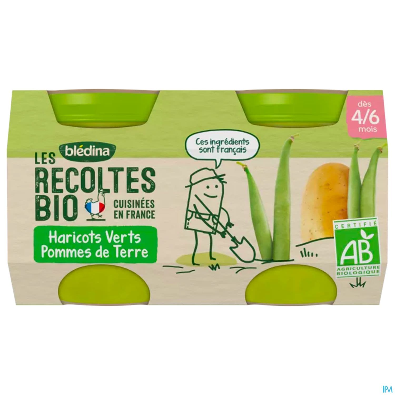 Bledina Les Recoltes Bio Pot Haricot Pommes De Terre 130g X2