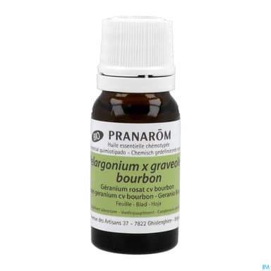 Pranarom Huile Essentielle Bio Geranium Rosat Bourbon Feuille 10ml