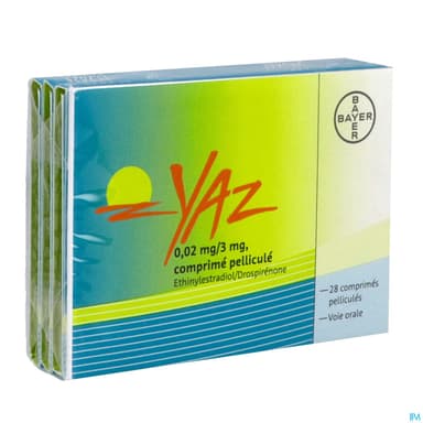 Yaz 0mg02/3mg Comprime 28 X3