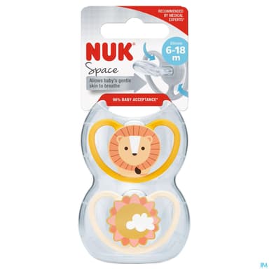 Nuk Sucette Silicone Space 6/18m Fille X2
