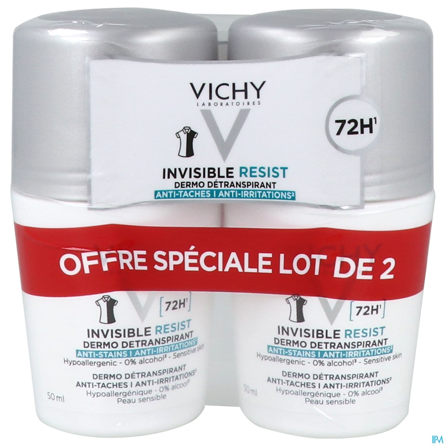 VICHY DEO INVIS ROLLON 72H 50MLX2