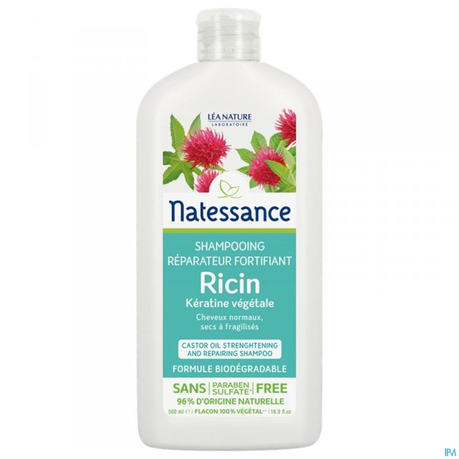 Natessance Naturel Shampooing Reparateur Fortifiant Ricin Keratine Vegetale 500ml