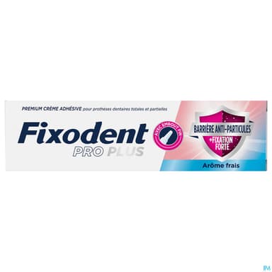 Fixodent Pro Plus Barriere Antiparticules Creme Adhesive Pour Prothese Dentaire Frais 40g