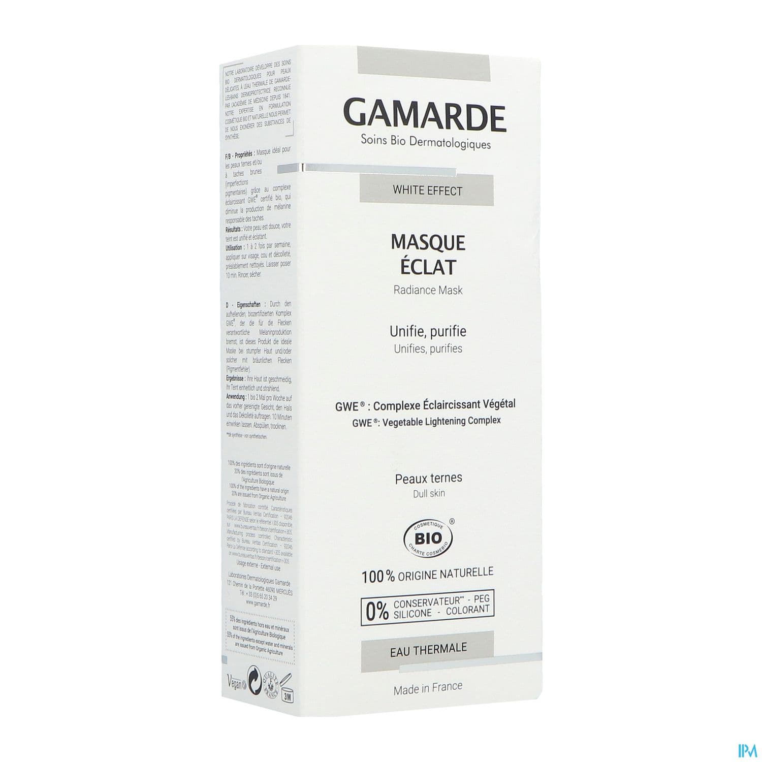 GAMARDE WHITE EFF MASQ ECLAT 40G