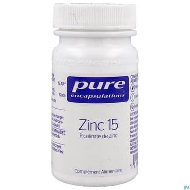 PURE ENCAPSULAT ZINC 15 CAPS 60