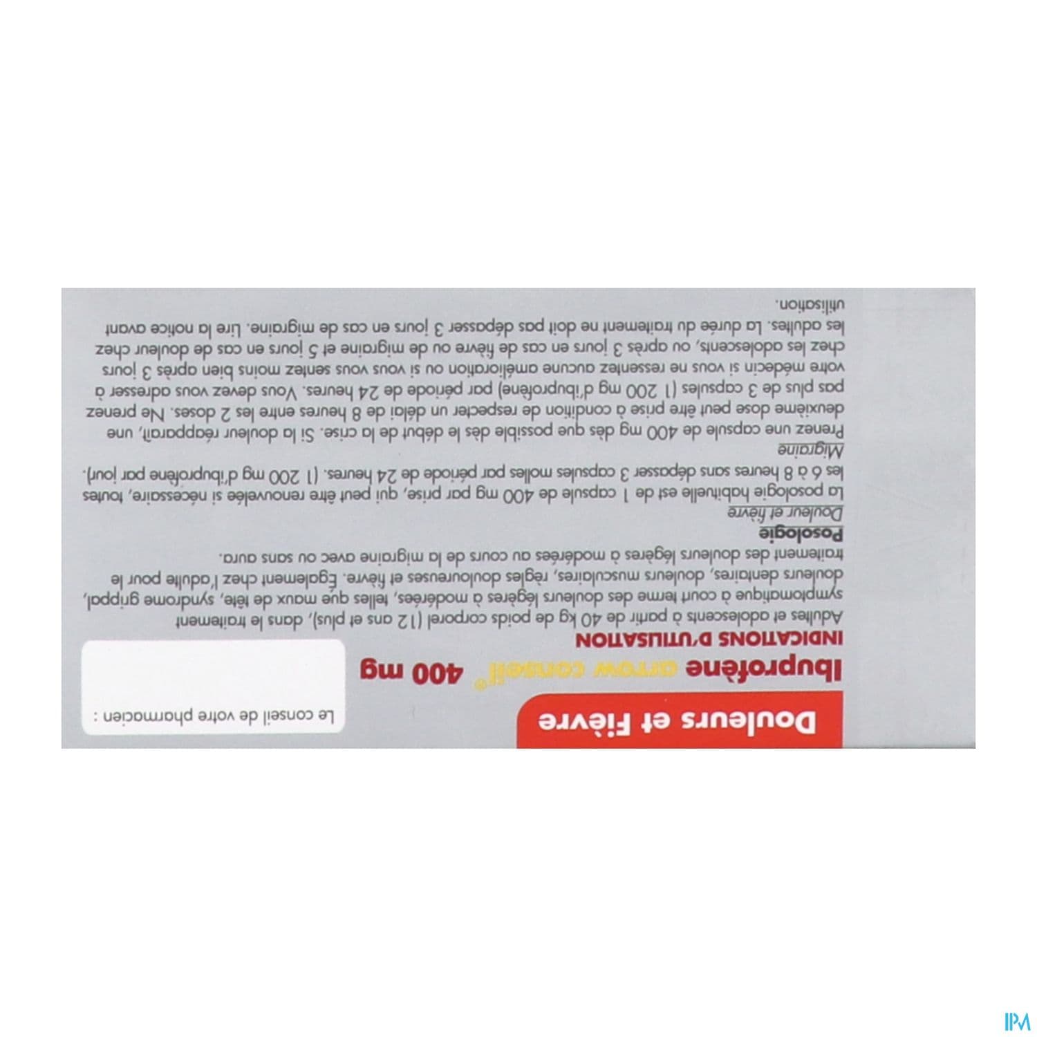 Ibuprofene Arrow Conseil 400mg Capsule Molle 10