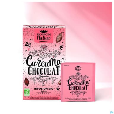 Romon Nature Tisane Plaisir Curcuma Chocolat Bio Infusette 1g7 16
