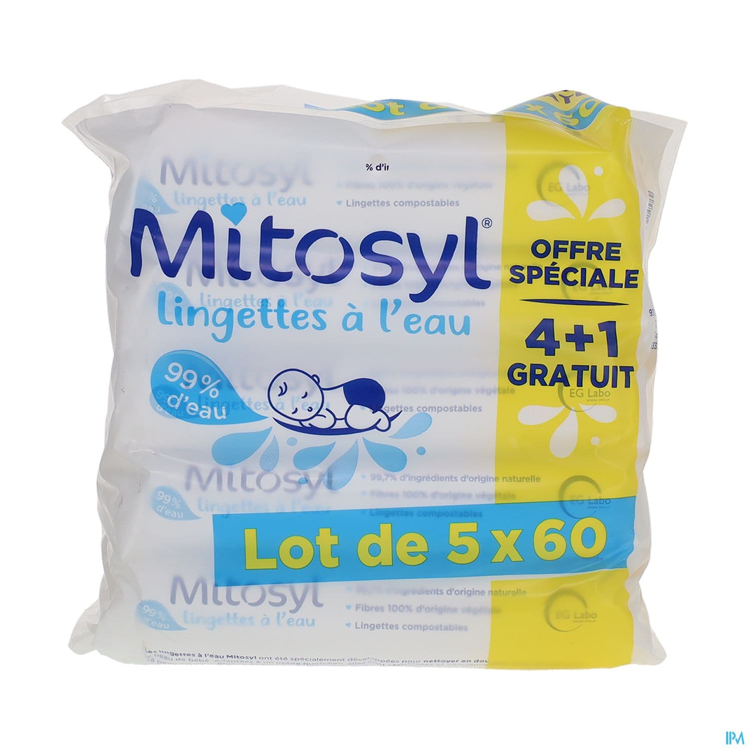 Mitosyl Lingette A l Eau 60 X5 Offre Speciale