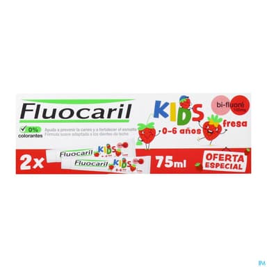 FLUOCARIL KIDS GEL FRAISE 75MLX2