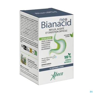 Aboca Neobianacid Acidite Reflux Comprime A Sucer Citron 45