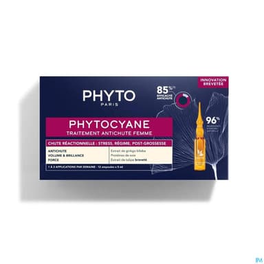 Phytocyane Traitement Antichute Femme Chute Reactionnelle 5ml X12