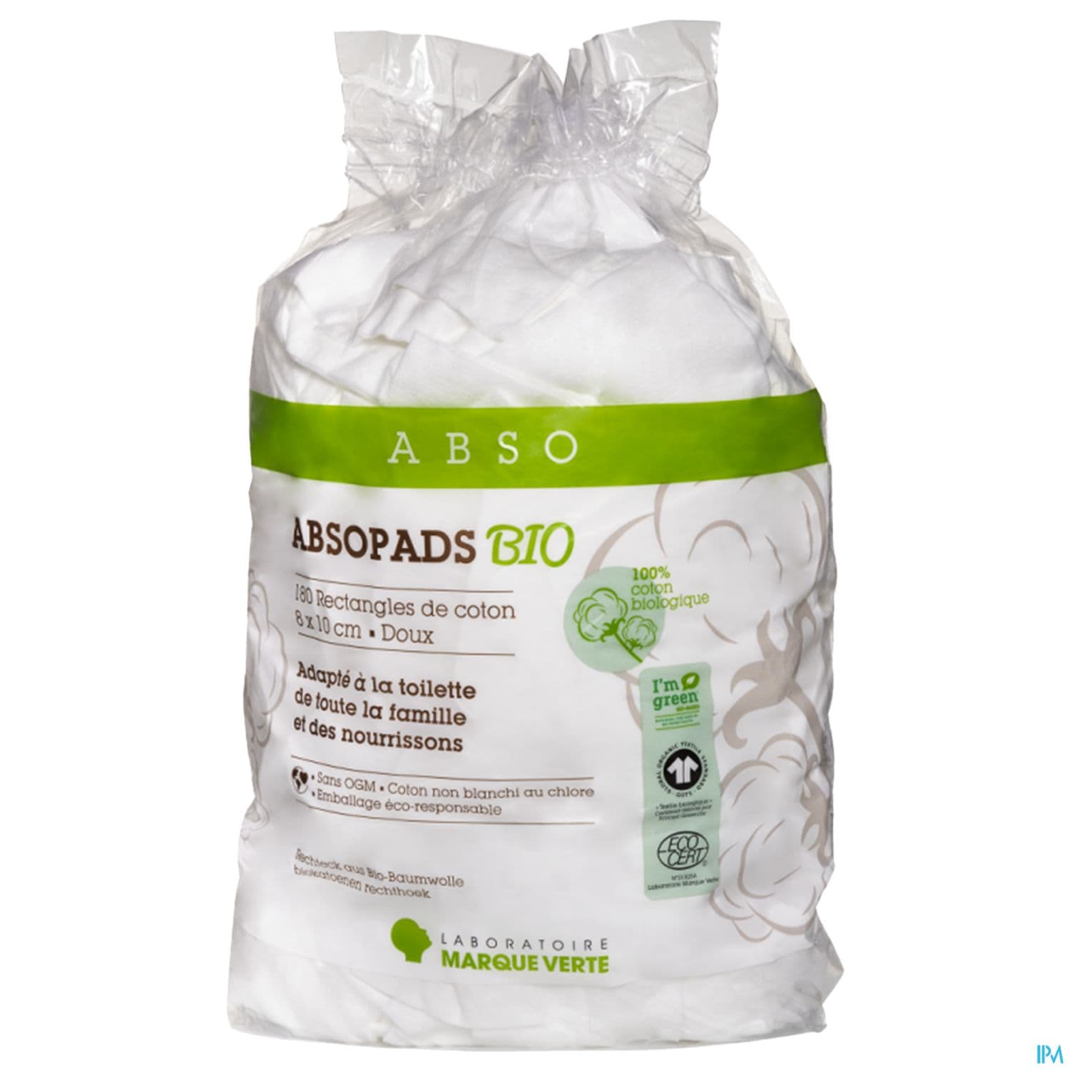 ABSOPADS COTON BIO 8X10 SACH 180