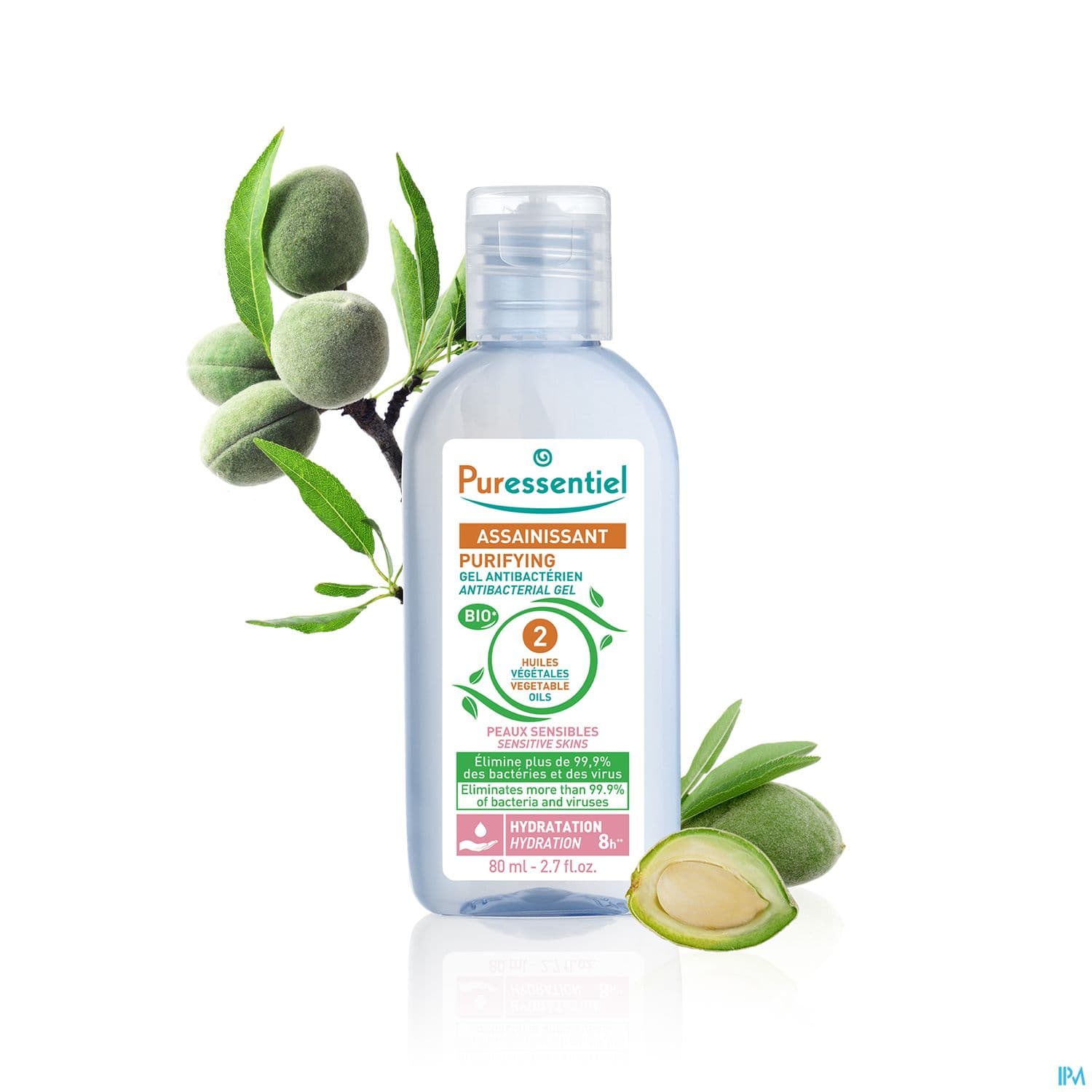 PURESSENTIEL GEL HYDR/ALC SENS80ML