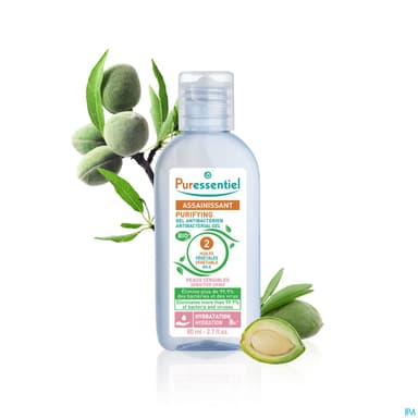 PURESSENTIEL GEL HYDR/ALC SENS80ML