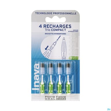 Inava Trio Compact Brossette Recharge Verte X3