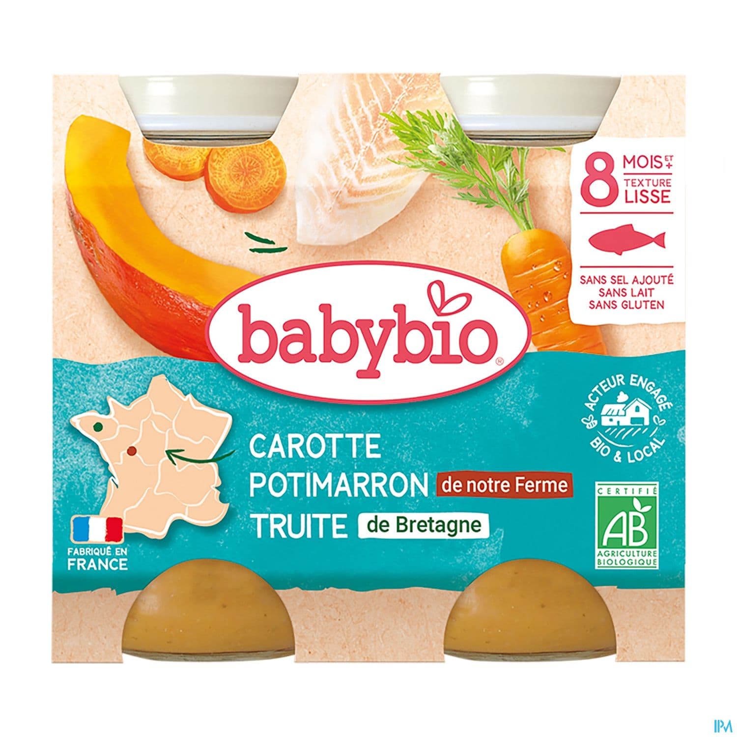 BABYBIO MENU LEGUME/TRUITE 2X200G