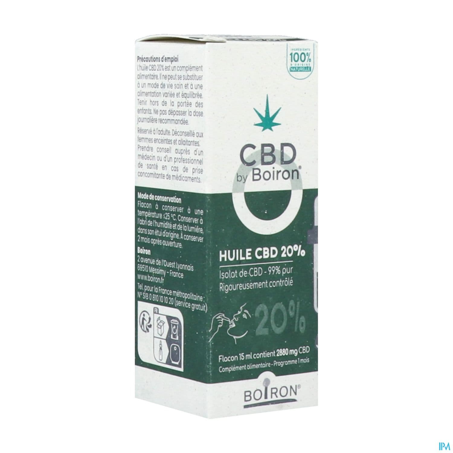 CBD BY BOIRON HUILE 20% 15ML