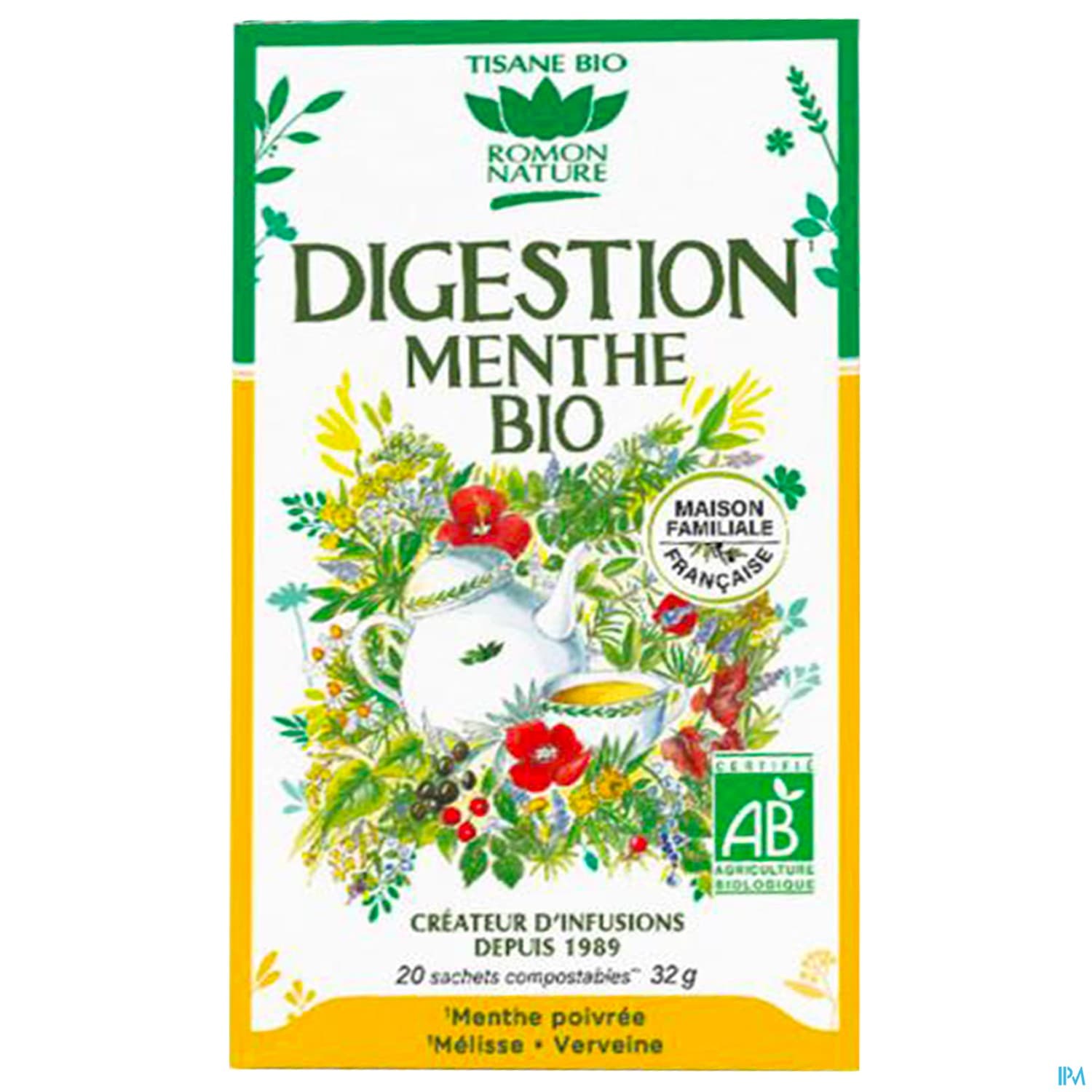 Romon Nature Complexes Digestion Menthe Bio Infusette 1g6 20