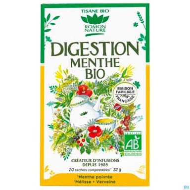 Romon Nature Complexes Digestion Menthe Bio Infusette 1g6 20