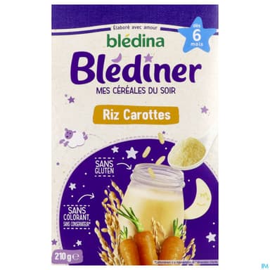 BLEDINER CEREALE RIZ CAROTTE 210G