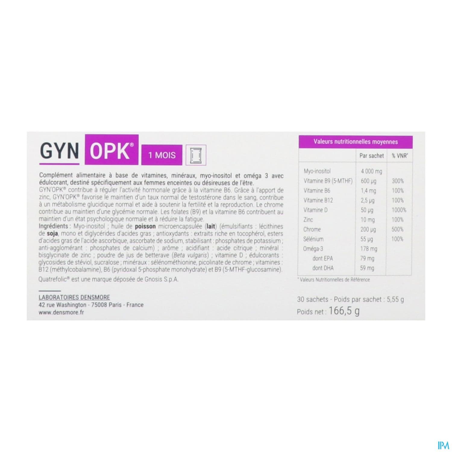 Densmore Gyn'opk Poudre A Diluer Sachet 30