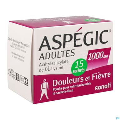ASPEGIC 1 000MG ADULTE SACHET 15