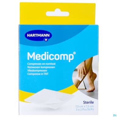 Hartmann Medicomp Compresse 7cm5 X 7cm5 Sachet 2 X5