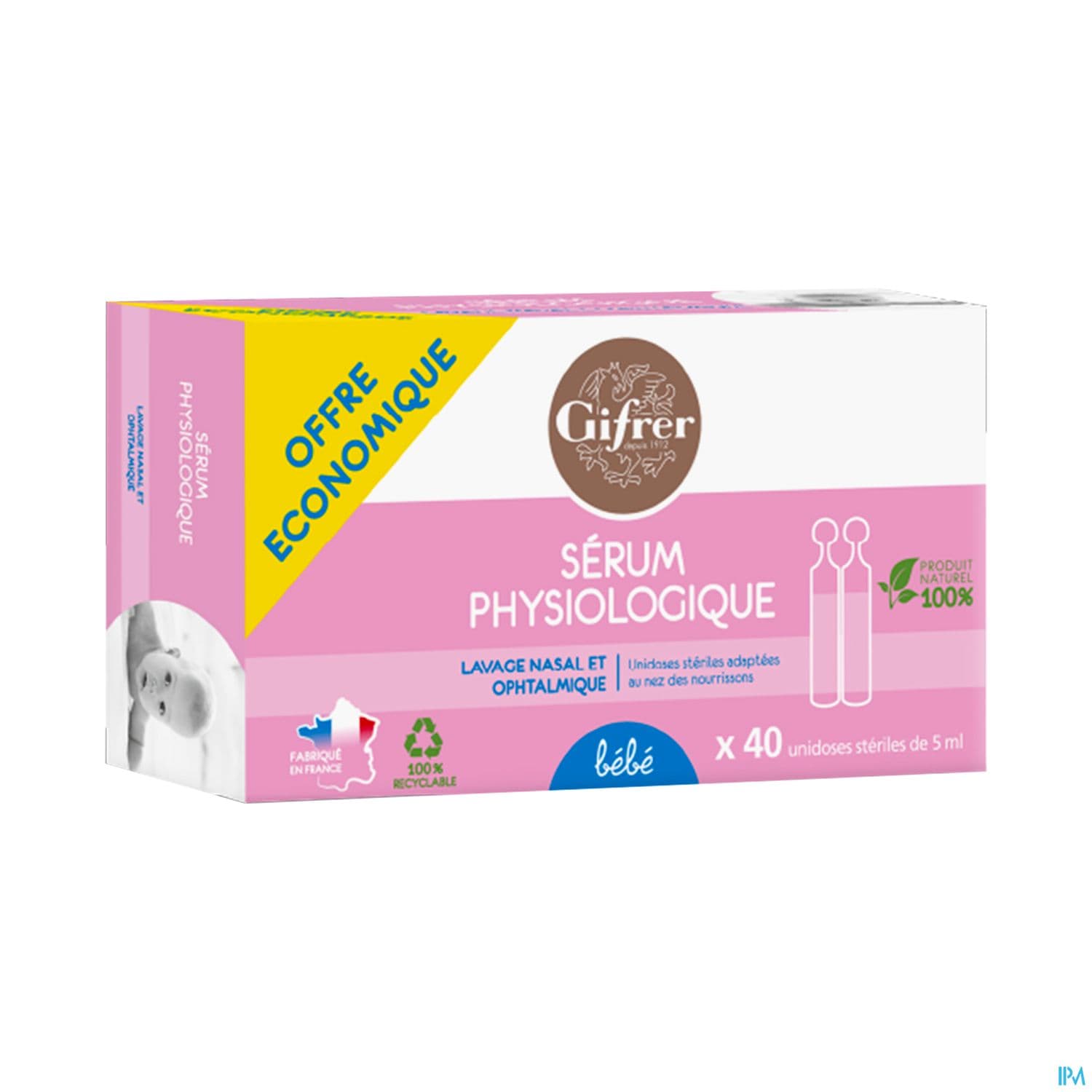 Gifrer Serum Physiologique Solution Nasale Ophta Bebe 5ml 40