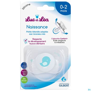 Luc Et Lea Sucette Symetrique Nouveau Ne Bleue 0/2m
