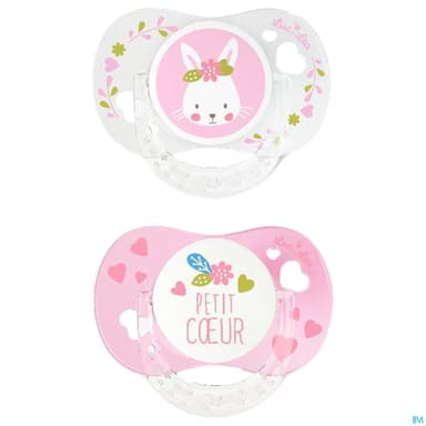 Luc Et Lea Sucette Anatomique Fille Anneau 0/6m X2