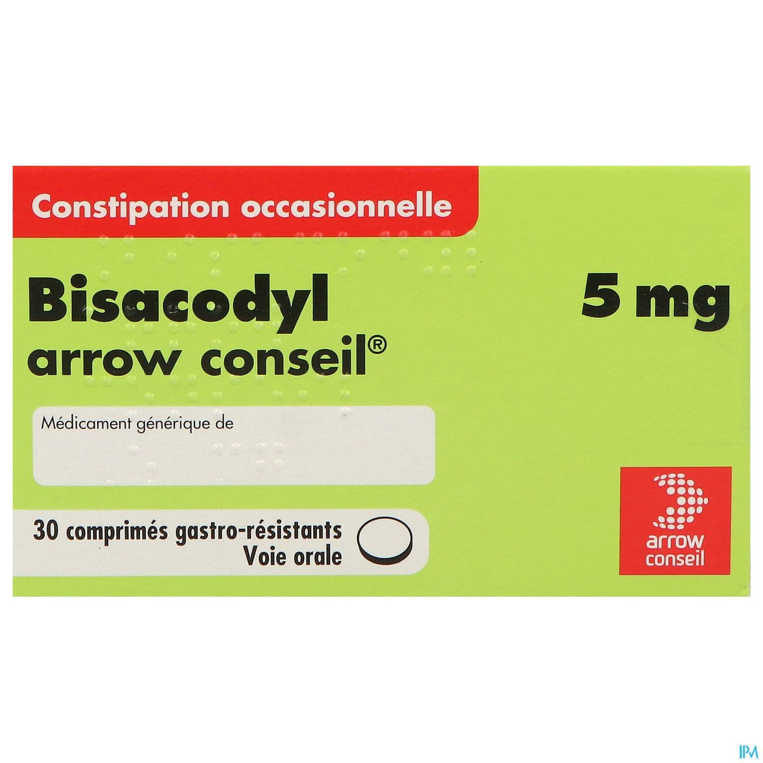 Bisacodyl Arrow Conseil 5mg Comprime Gastroresistant 30