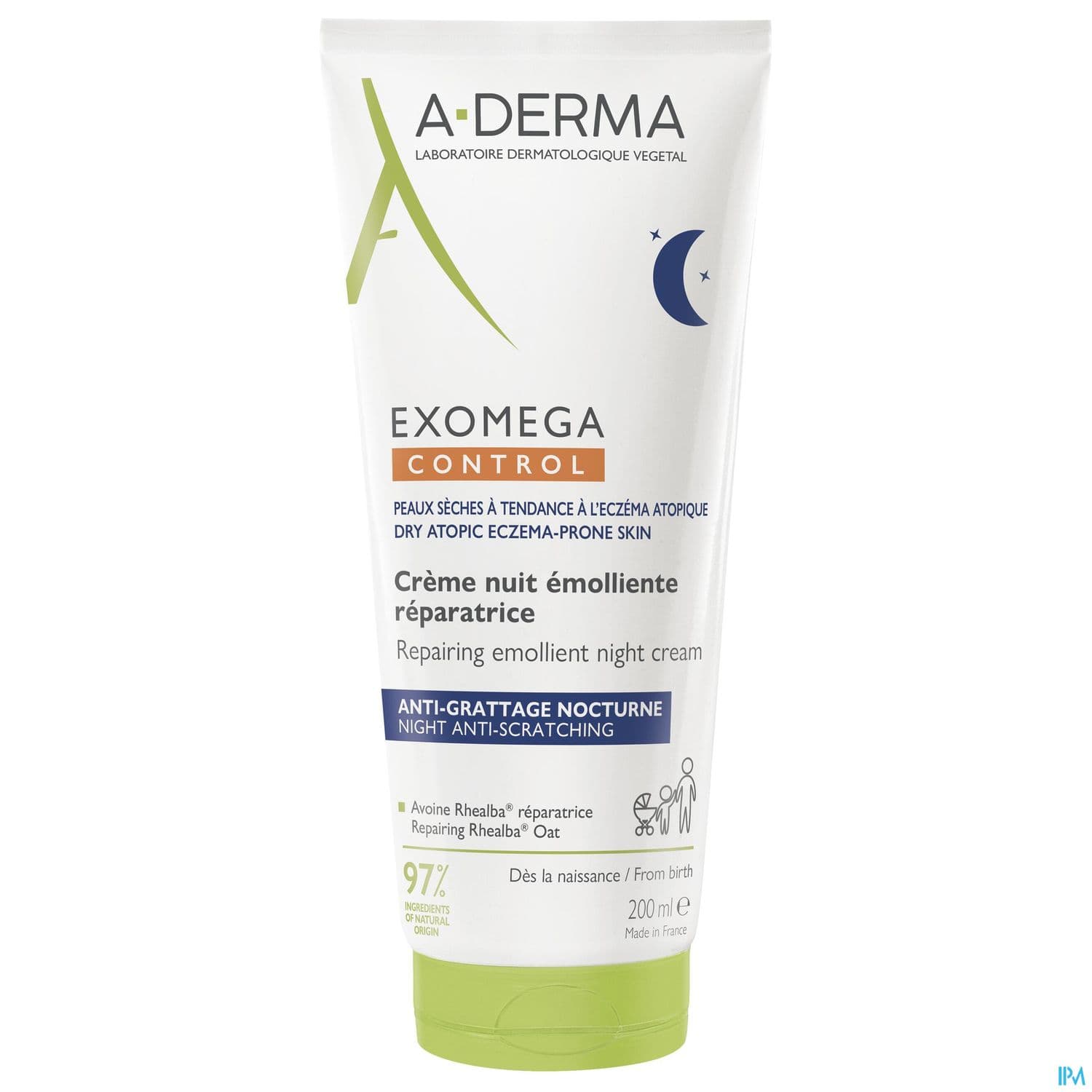 A Derma Exomega Control Creme Nuit Emolliente Reparatrice 200ml