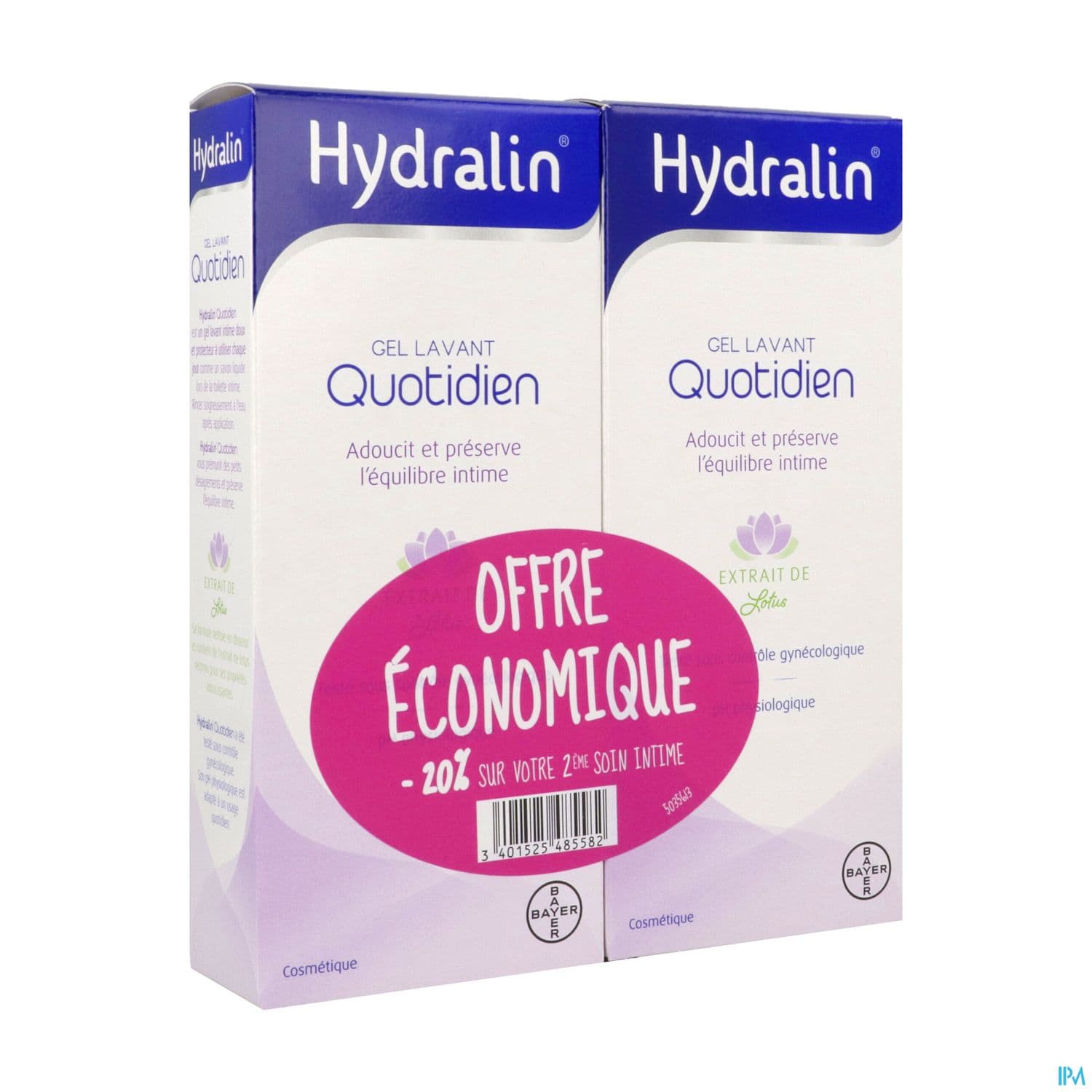 Hydralin Quotidien Gel Lavant 200ml X2 20% Offert Sur 2eme Flacon