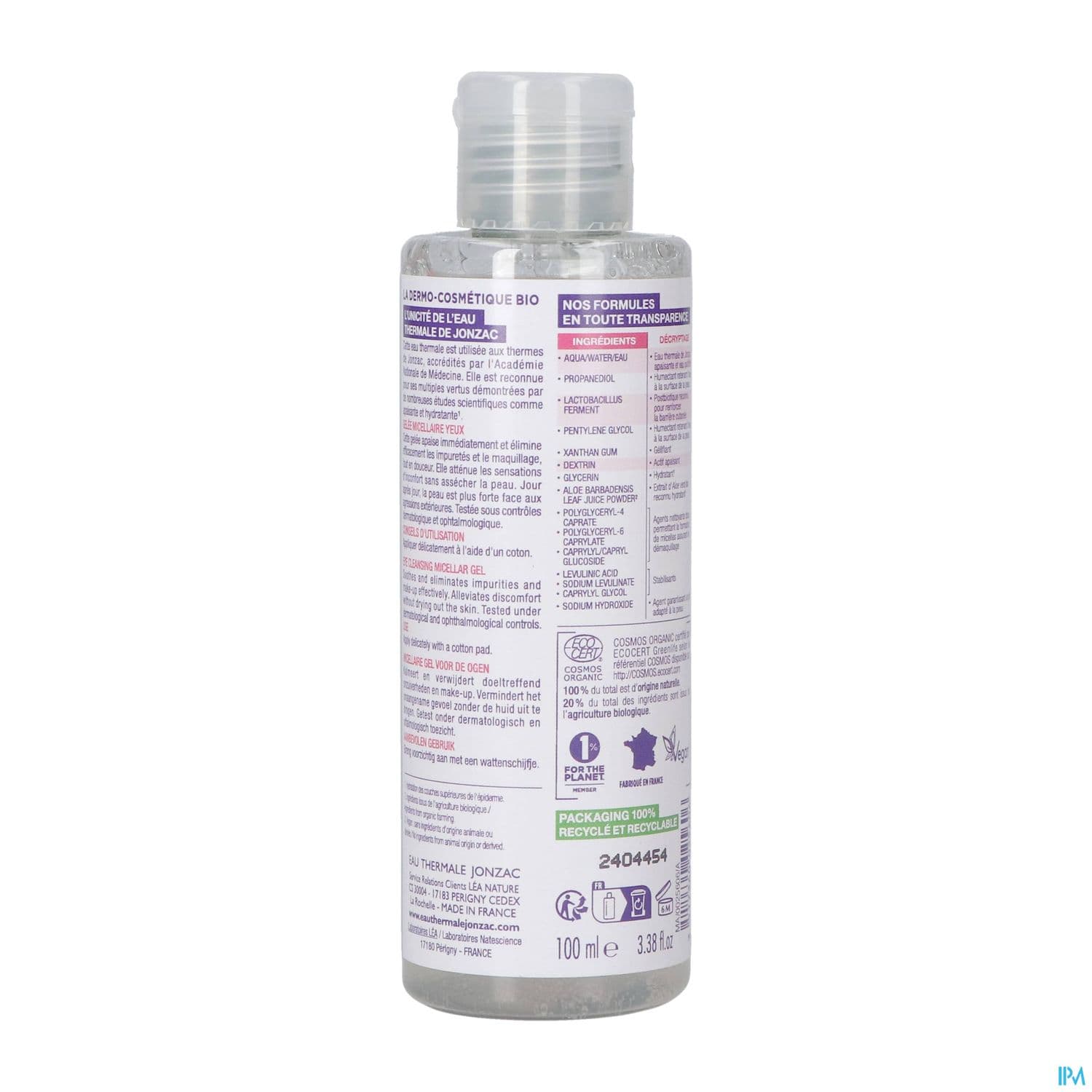 Eau Thermale Jonzac Reactive Control Gelee Micellaire Yeux 100ml