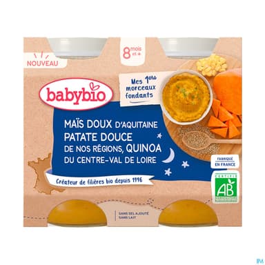 BABYBIO BON/NUIT MAIS/QUIN 2X200G