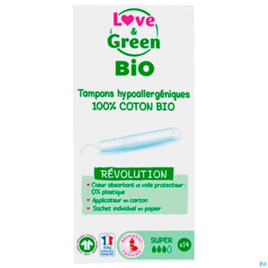 LOVE&GREEN TAMPON APPLIC SUPER 14