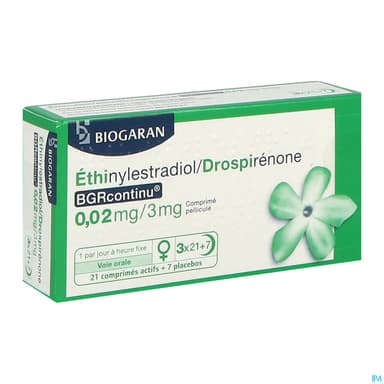 Ethinylestradiol Drospirenone Bgr Continu 0mg02/3mg Comprime 28 X3